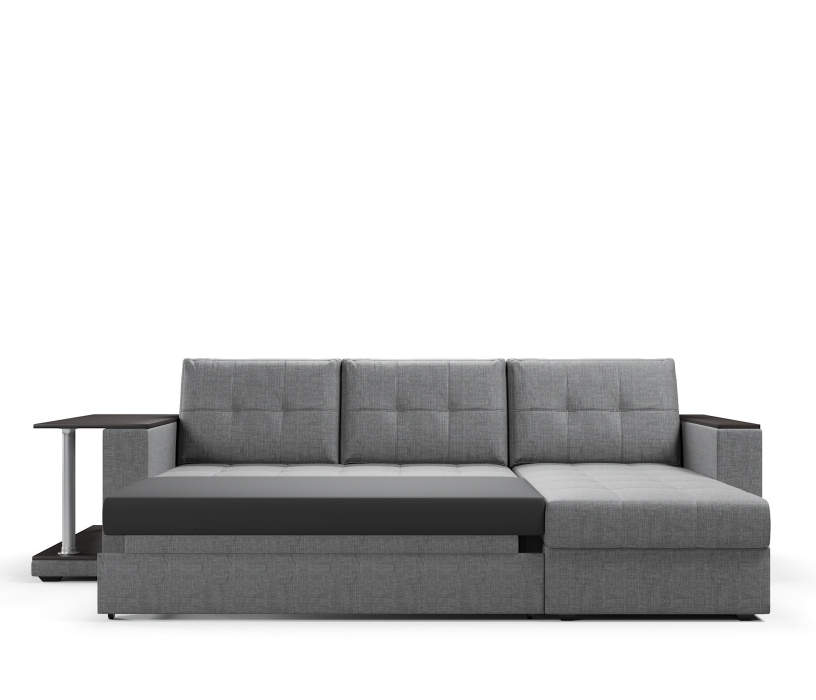 Диваны угловые в гостиную, Диван-кровать угловой со столом Атланта Классик 145 , рогожка