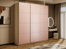 Шкафы-купе 3-х дверные, Шкаф-купе Эста 3-х дверный Стекла пудра/Доводчик 240х66х240