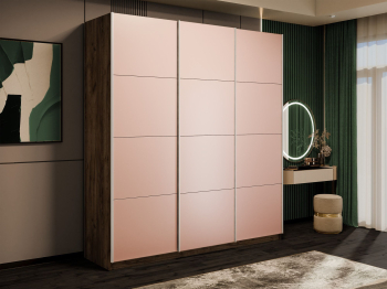 Шкаф-купе Прайм 3-х дверный Стекла пудра/Доводчики 210х57х230