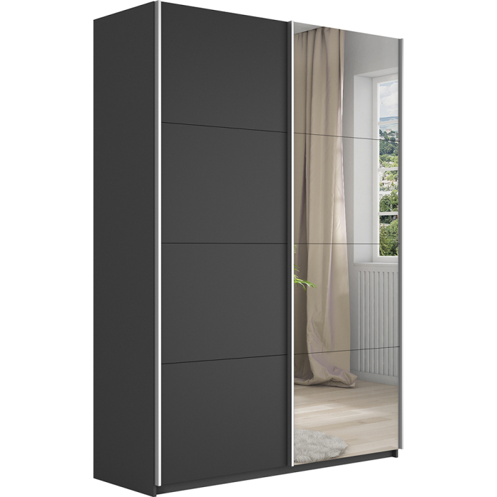 Шкафы-купе 2-х дверные, Шкаф Прайм дуо ДСП+зеркало 2300 х 1400 х 570