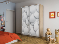 Шкафы-купе 2-х дверные, Шкаф-купе Экспресс 2-х дверный Фотопечать Шары Стекла 140х45х220