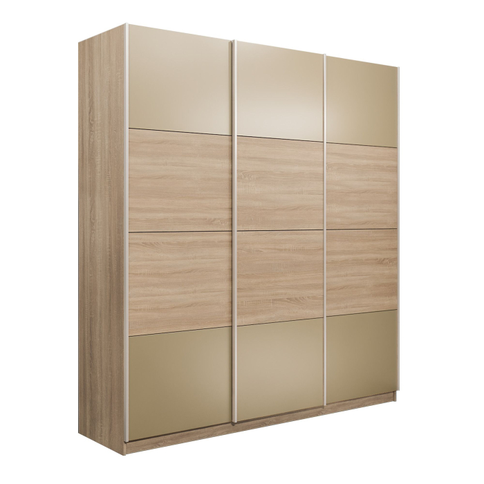 Шкафы-купе 3-х дверные, Шкаф-купе Эста 3-х дверный ДСП/Стекла фисташка/Доводчик 240х66х240