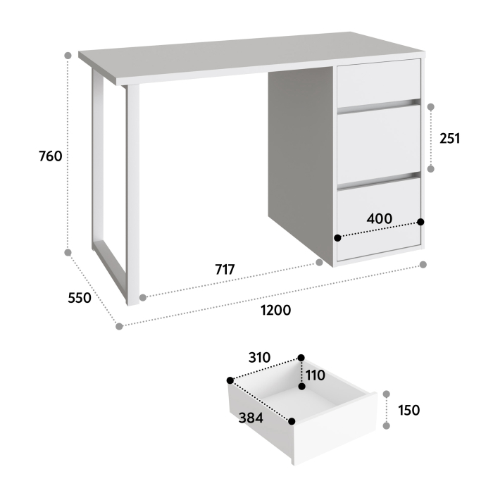 Прямые, Стол письменный С-412