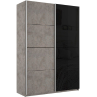 Шкафы-купе 2-х дверные, Шкаф-купе Прайм 2х дверный ДСП/Стекло черное 120х57х230