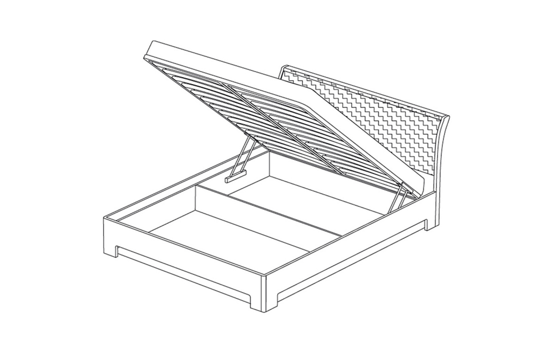 Кровати с мягким изголовьем, Кровать-3 с подъемным ортопедическим основанием Парма НЕО, 1400, лиственница темная, экокожа дила