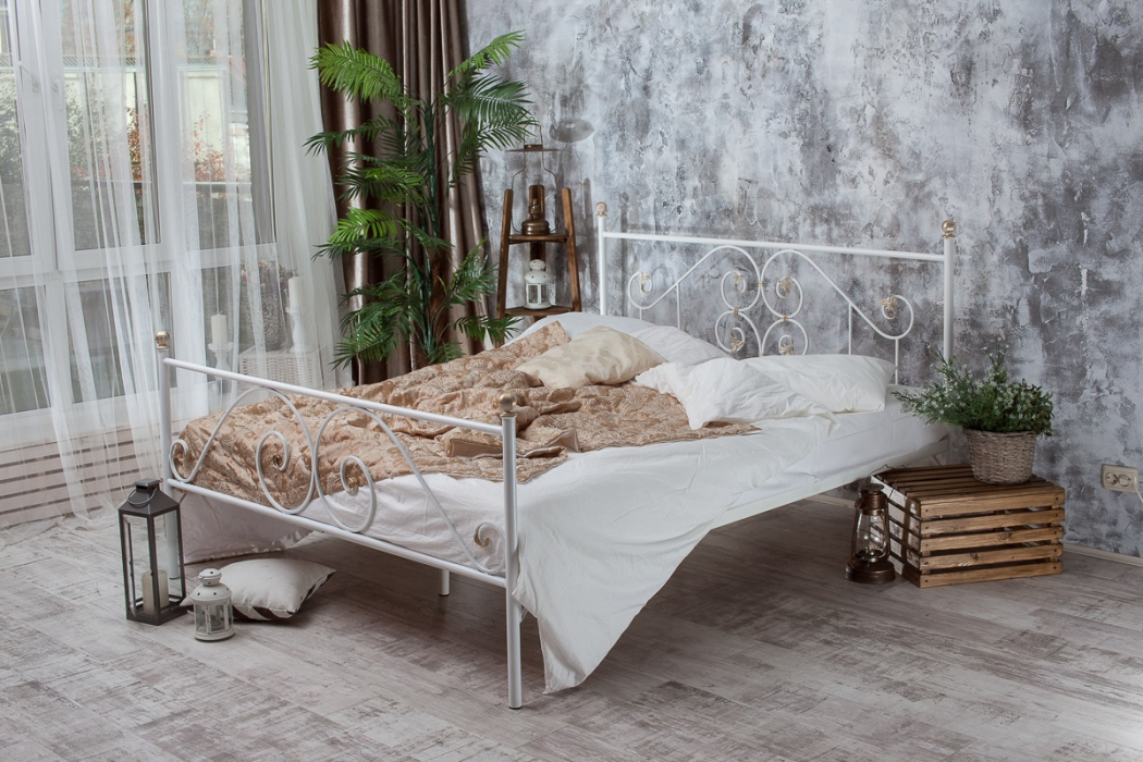 Кованые кровати, Кованая кровать Камелия 1.8 с двумя спинками