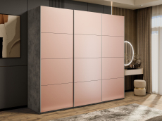 Шкафы-купе 3-х дверные, Шкаф-купе Эста 3-х дверный Стекла пудра/Доводчик 240х66х240