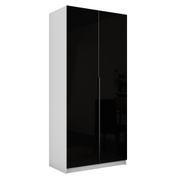 Шкаф распашной Е1 Локер 101x52.5x220 см, с черным стеклом