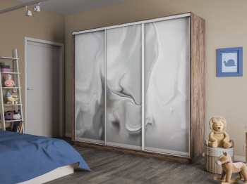 Шкаф-купе Экспресс 3-х дверный Фотопечать Шелк Стекла 210х60х240