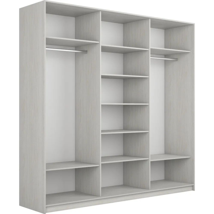 Шкафы-купе 3-х дверные, Шкаф-купе Прайм Широкий 3-х дверный Стекла пудра/ДСП/Доводчики 240х57х230