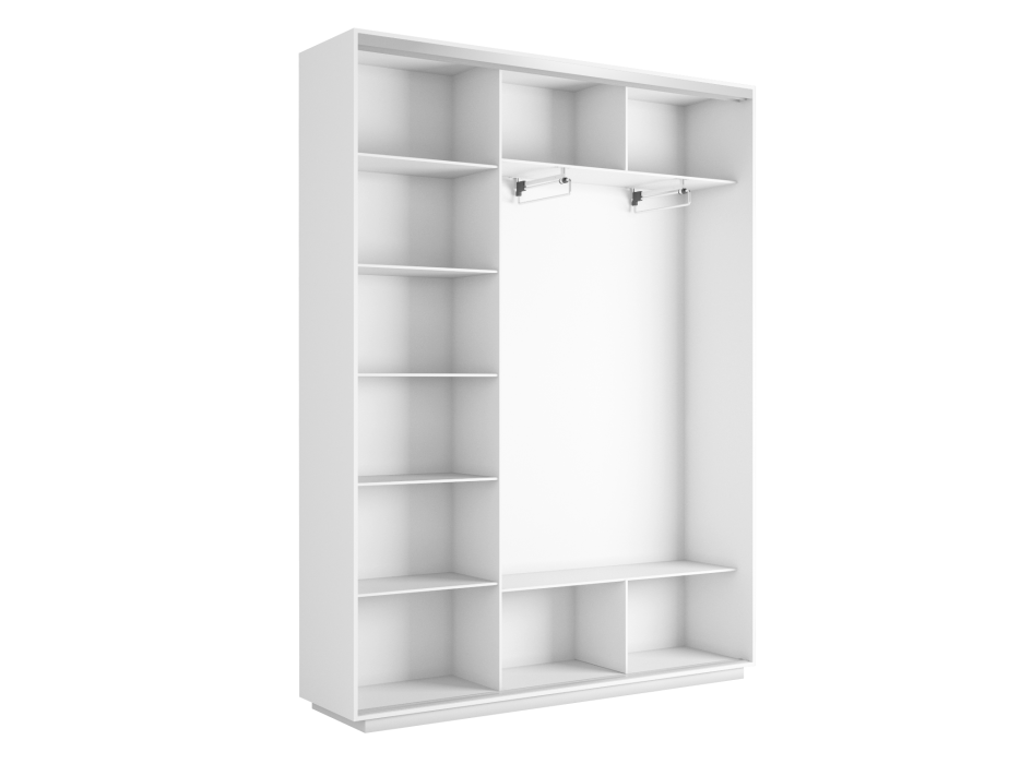 Шкафы-купе 3-х дверные, Шкаф-купе Экспресс Медиум (1 зеркало) трио 2200 x 2400 x 450