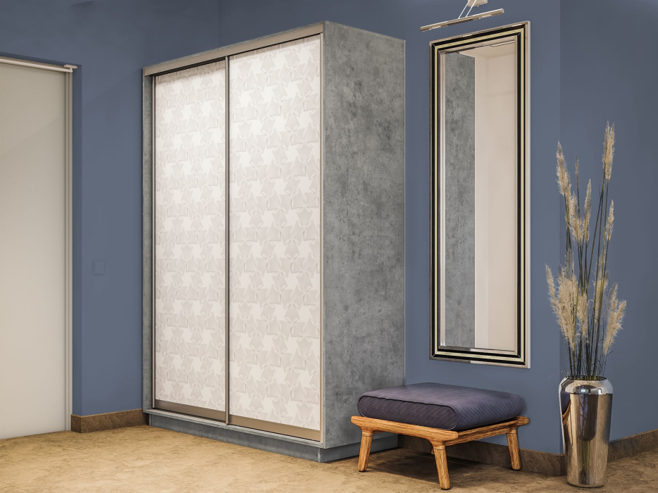 Шкафы-купе 2-х дверные, Шкаф-купе Экспресс 2-х дверный Фотопечать Калейдоскоп Стекла 120х45х220