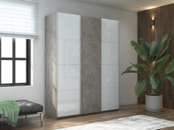 Шкаф-купе Прайм 3-х дверный Стекла белые/ДСП/Доводчики 210х57х230