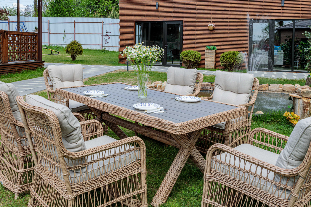 Комплекты мебели, Обеденный комплект ISABELLA из искусственного ротанга