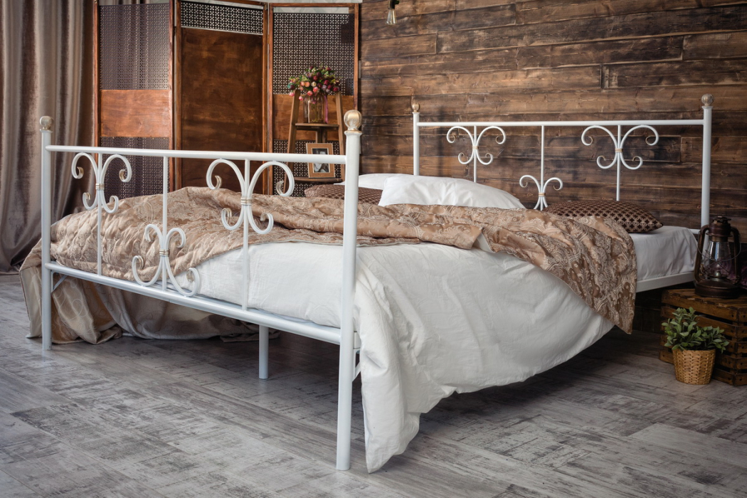 Кованые кровати, Кованая кровать Симона 1.4 с двумя спинками