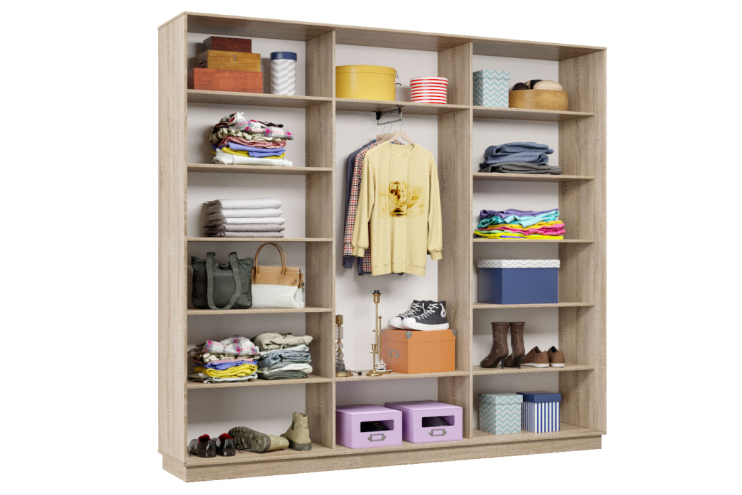 Шкафы-купе 3-х дверные, Шкаф-купе Премьер Лайт 61 (11;08;11) трехдверный