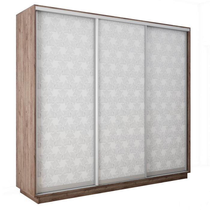 Шкафы-купе 3-х дверные, Шкаф-купе Экспресс 3-х дверный Фотопечать Калейдоскоп Стекла 240х45х220