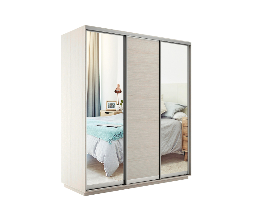 Шкафы-купе, Шкаф-купе Экспресс Медиум (2 зеркала) трио 2400 x 1800 x 600