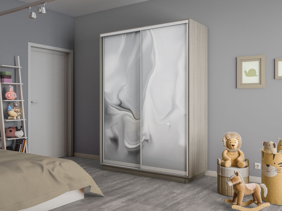 Шкафы-купе 2-х дверные, Шкаф-купе Экспресс 2-х дверный Фотопечать Шелк Стекла 140х45х220