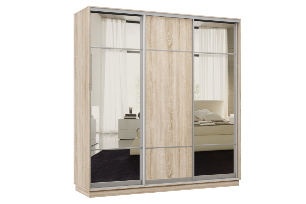 Шкафы-купе 3-х дверные, Шкаф-купе Премьер Лайт 41 (11;08;11) трехдверный