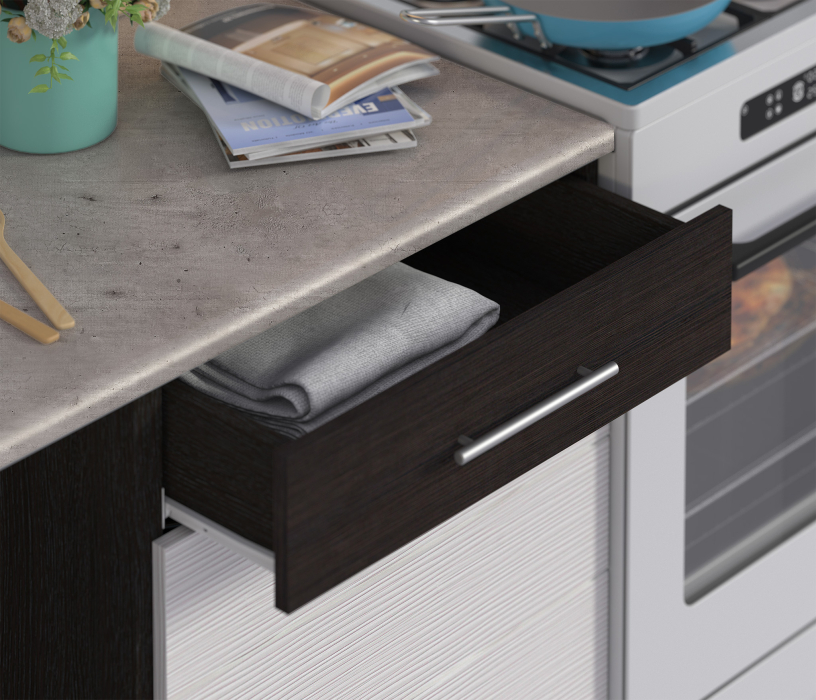 Кухонные гарнитуры, Кухонный гарнитур Милена Дуб Феррара/Онденс/Венге 2,4 м