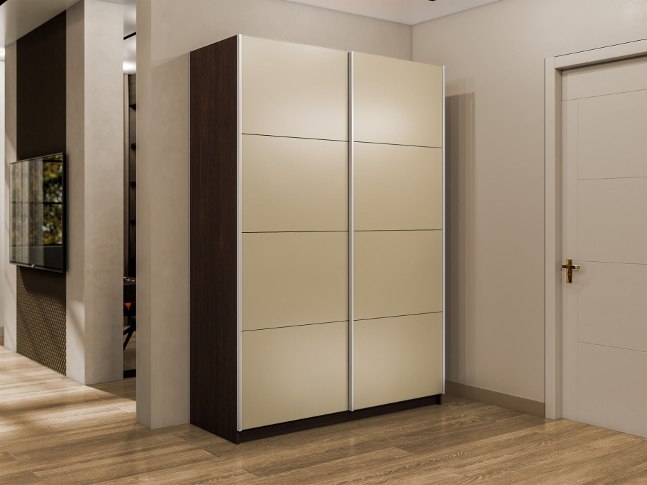 Шкафы-купе 2-х дверные, Шкаф-купе Прайм 2-х дверный Стекла фисташка/Доводчики 120х57х230