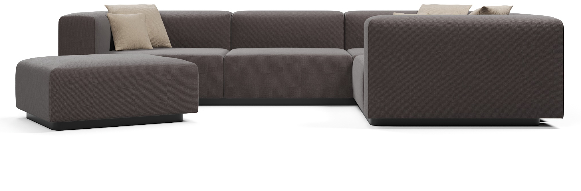 Диваны угловые в гостиную, Диван угловой модульный нераскладной Наполи 3, велюр