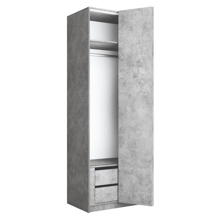 Шкафы распашные, Шкаф складной Е1 Локер ("Гармошка" с системой Push to Move/Правый)81х52.5х220 см, с модулем