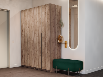 Шкаф складной Е1 Локер ("Гармошка") 162х52.5х220 см,с двумя комплектами полок и двумя модулями