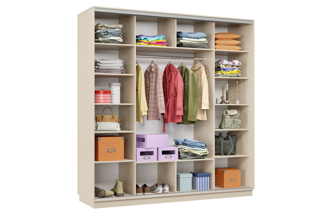 Шкафы-купе 3-х дверные, Шкаф-купе Премьер Лайт 34 (08;05;08) трехдверный