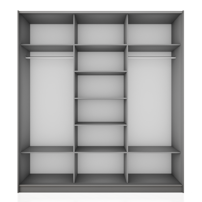 Шкафы-купе 3-х дверные, Шкаф-купе Прайм 3-х дверный Зеркала/Стекло белое/Доводчики 210х57х230