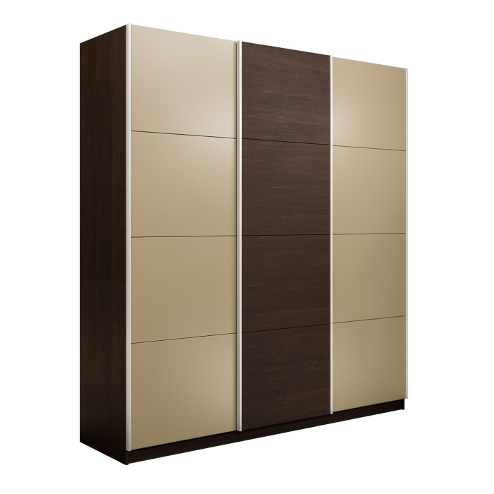 Шкафы-купе 3-х дверные, Шкаф-купе Эста 3-х дверный ДСП/Стекла фисташка/Доводчик 240х66х240