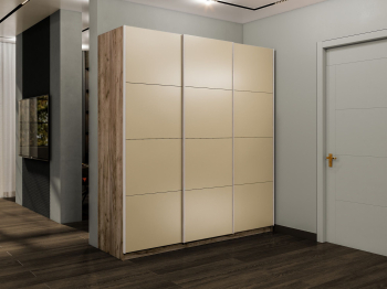 Шкаф-купе Эста 3-х дверный Стекла фисташка/Доводчик 240х66х240