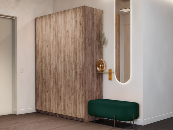 Распашной шкаф Локер 800+800 (Гармошка с системой Push to Move/Левый)