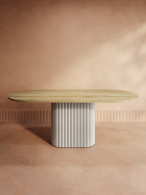 Обеденные столы, Стол овальный обеденный с металлическим белым подстольем 180*90*75