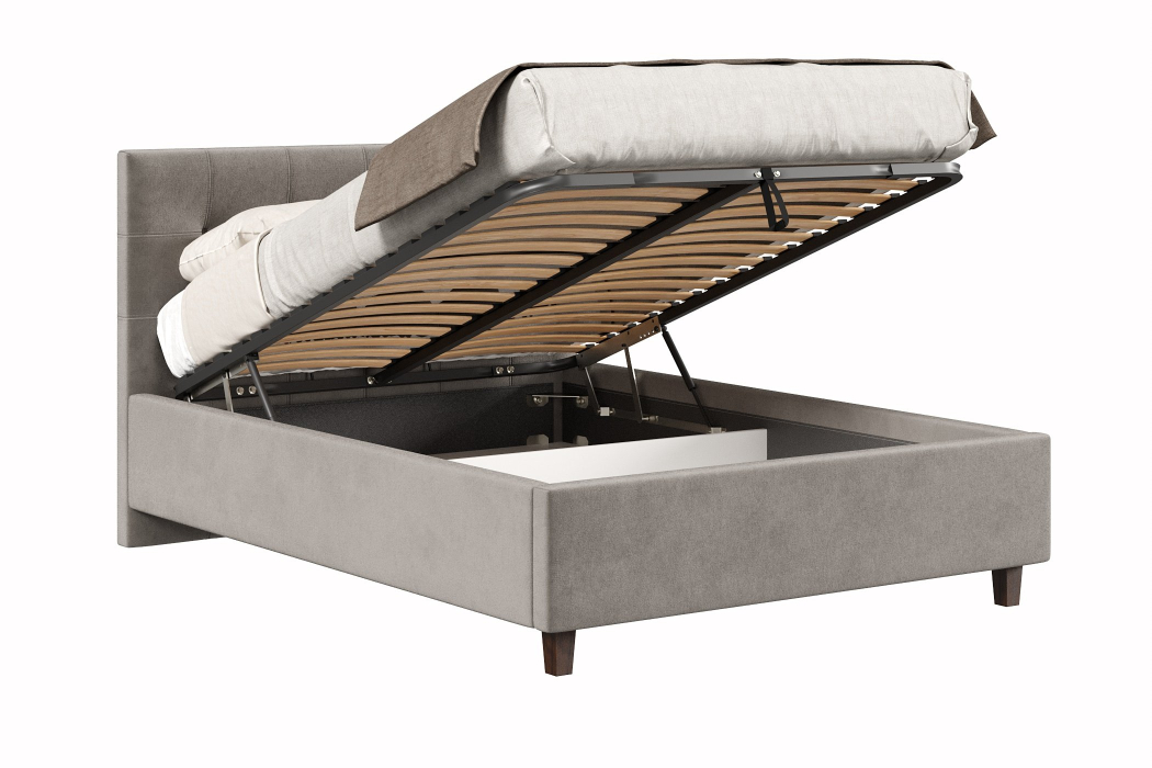 Мягкая кровать, Кровать Турин 1400 с подъёмным механизмом, велюр