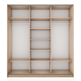 Шкаф-купе Прайм 3-х дверный ДСП/Стекло черное/Доводчики 210х57х230