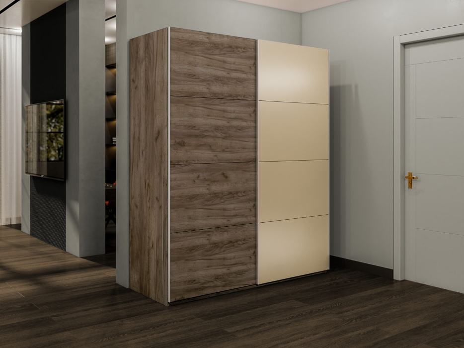 Шкафы-купе 2-х дверные, Шкаф-купе Эста 2-х дверный ДСП/Стекла фисташка/Доводчик 200х66х240