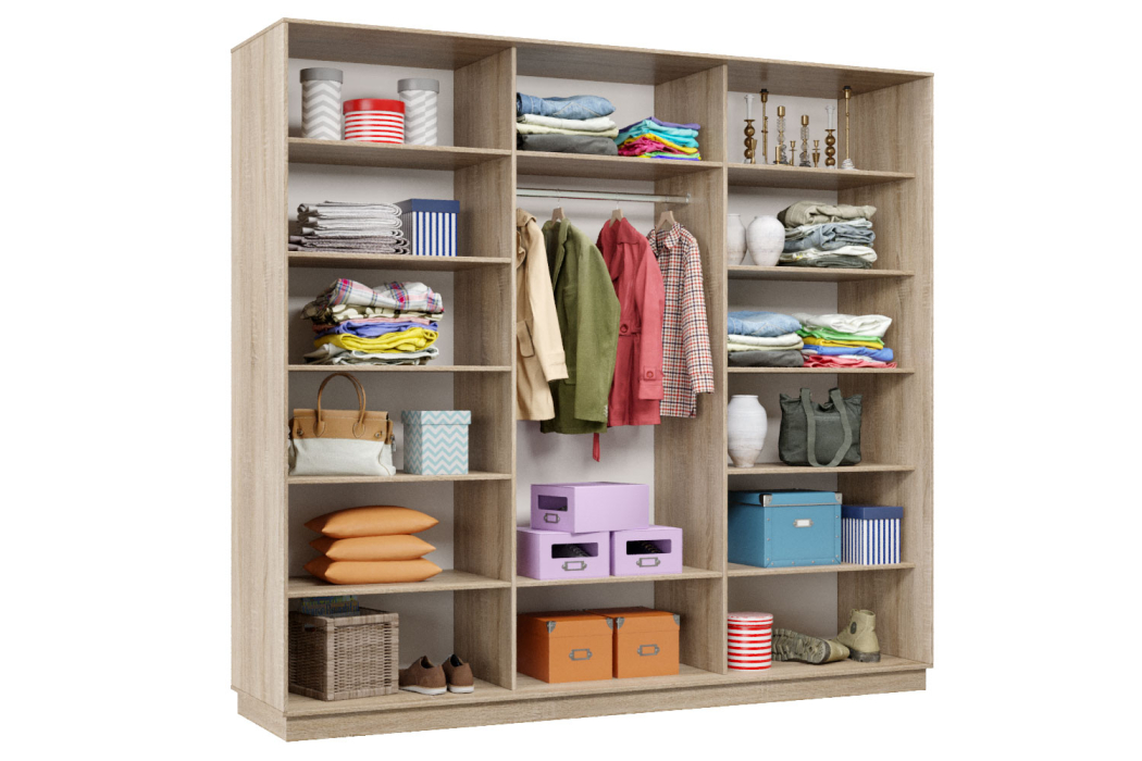 Шкафы-купе 3-х дверные, Шкаф-купе Премьер Лайт 64 (08;11;08) трехдверный