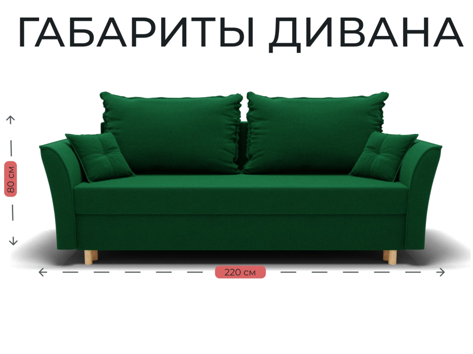 Диваны еврокнижки, Прямой диван Наоми,еврокнижка,велюр