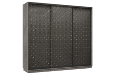 Шкафы-купе 3-х дверные, Шкаф-купе Премьер 60 (01РЧ;01РЧ;01РЧ) фасады ромб чёрный/трёхдверный/Профиль чёрный муар