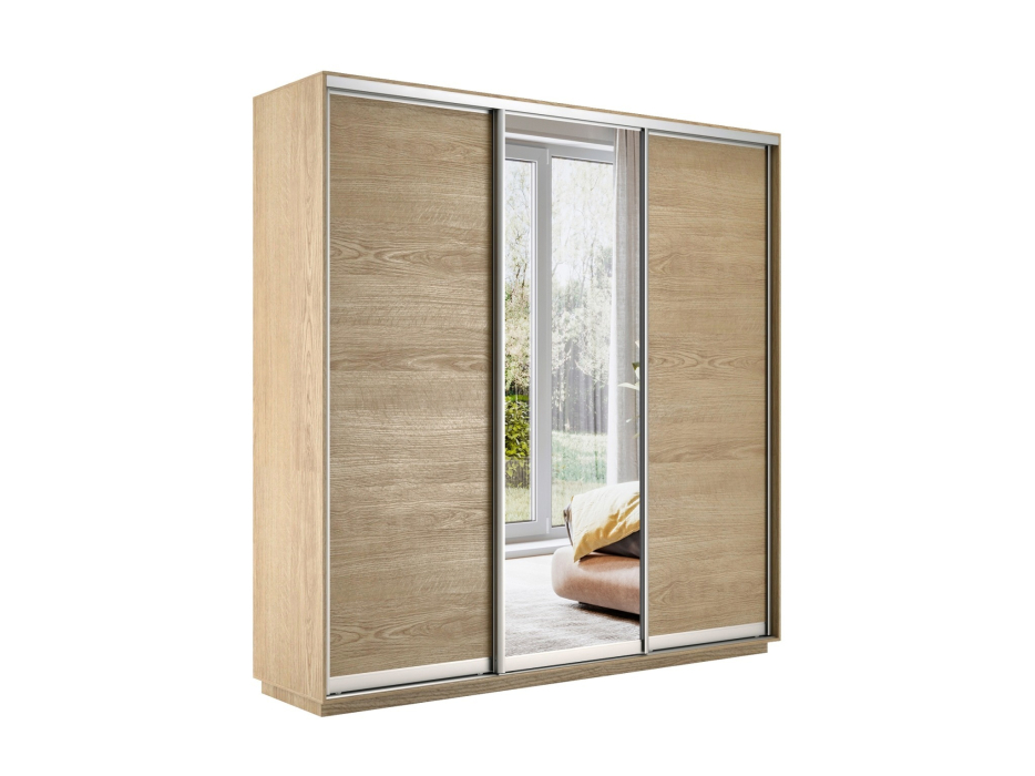 Шкафы-купе 3-х дверные, Шкаф-купе Экспресс Медиум (1 зеркало) трио 2400 x 2400 x 450