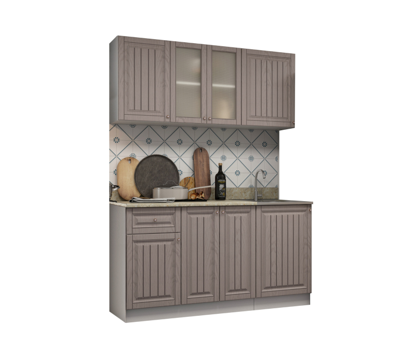 Кухонные гарнитуры, Кухня Хозяюшка 1,5 м Трюфель МДФ