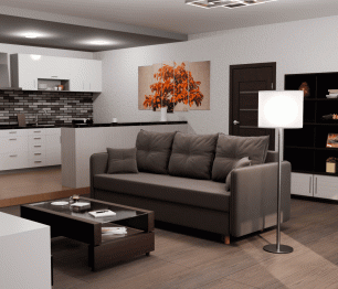 Прямой диван Лотос,НПБ,еврокнижка,велюр