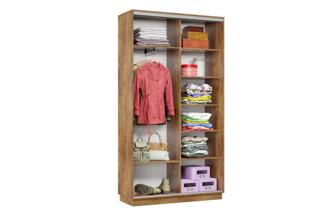 Шкафы-купе 2-х дверные, Шкаф-купе Премьер Лайт МИНИ 01 (11;11) двухдверный