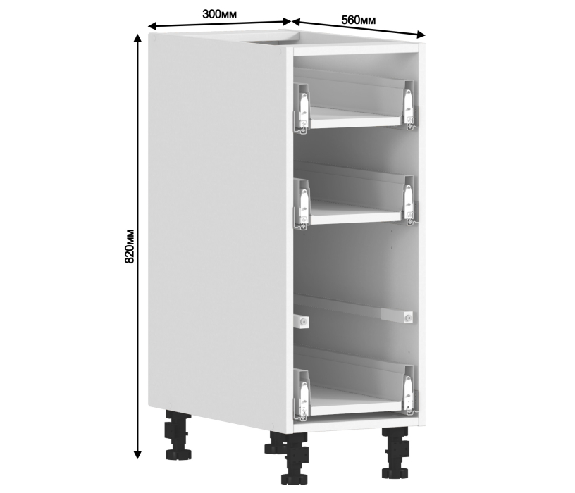 Квадро, Квадро стол 3 ящ 60х82 см