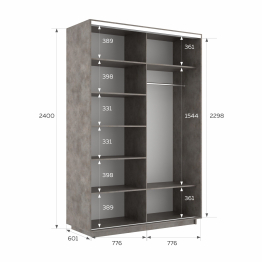 Шкаф-купе Экспресс 2-х дверный Фотопечать Калейдоскоп Стекла 160х60х240