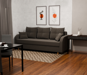 Прямой диван Генри,НПБ,еврокнижка,велюр