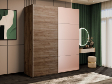 Шкафы-купе 2-х дверные, Шкаф-купе Эста 2-х дверный ДСП/Стекла пудра/Доводчик 200х66х240