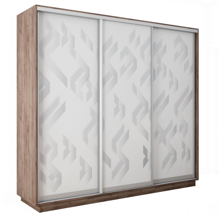 Шкафы-купе 3-х дверные, Шкаф-купе Экспресс 3-х дверный Фотопечать Ленты Стекла 210х60х220